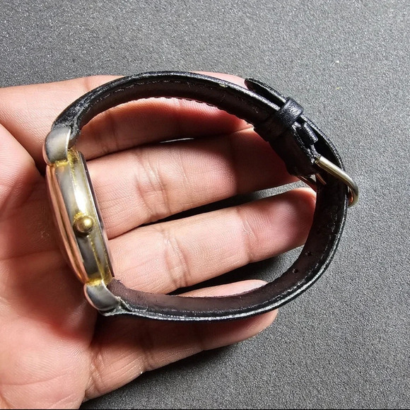 Gitano Quartz Ladies Fashion Watch Gold Tone Black Strap Working Roman Dial - Picture 6 of 9